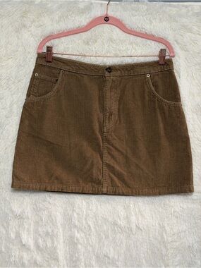 Vans Womens Corduroy Mini Skirt 29 Tan 90s Grunge Skater Ground Work Carpenter